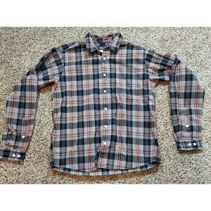 Patagonia Men's Gray Plaid Long-Sleeve Button-Down Shirt Medium